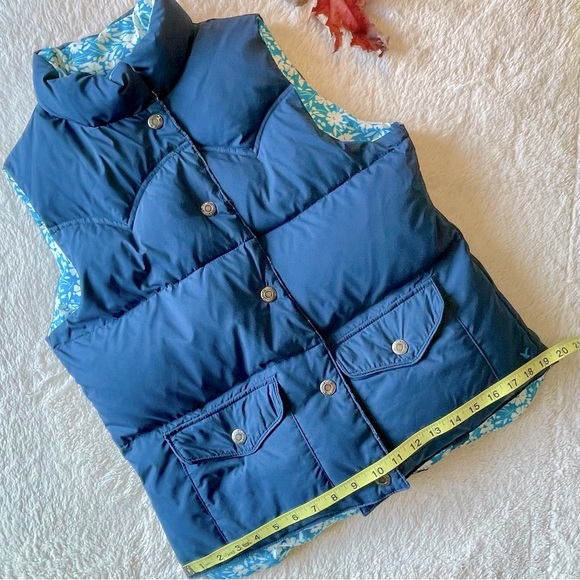 American Eagle Blue Reversible Down Puffer Vest Medium - Picture 4 of 10